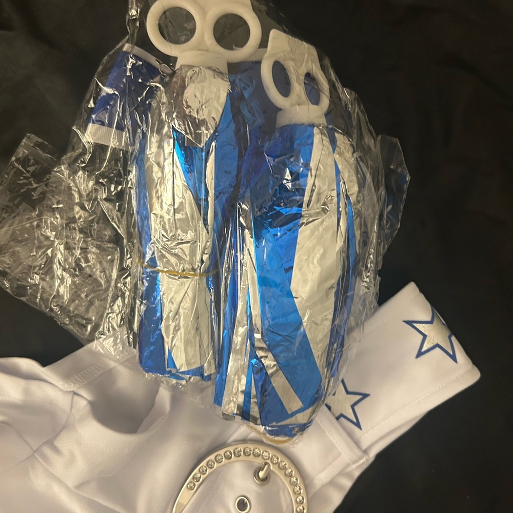 Dolls Kill Blue and White Fringe Set - Picture 7 of 8